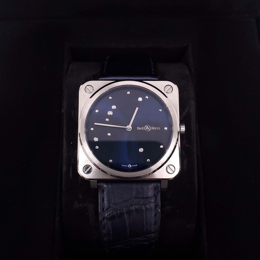BELL & ROSS DIAMOND WATCH EAGLE QUARTZ 39MM CORDON BLEU