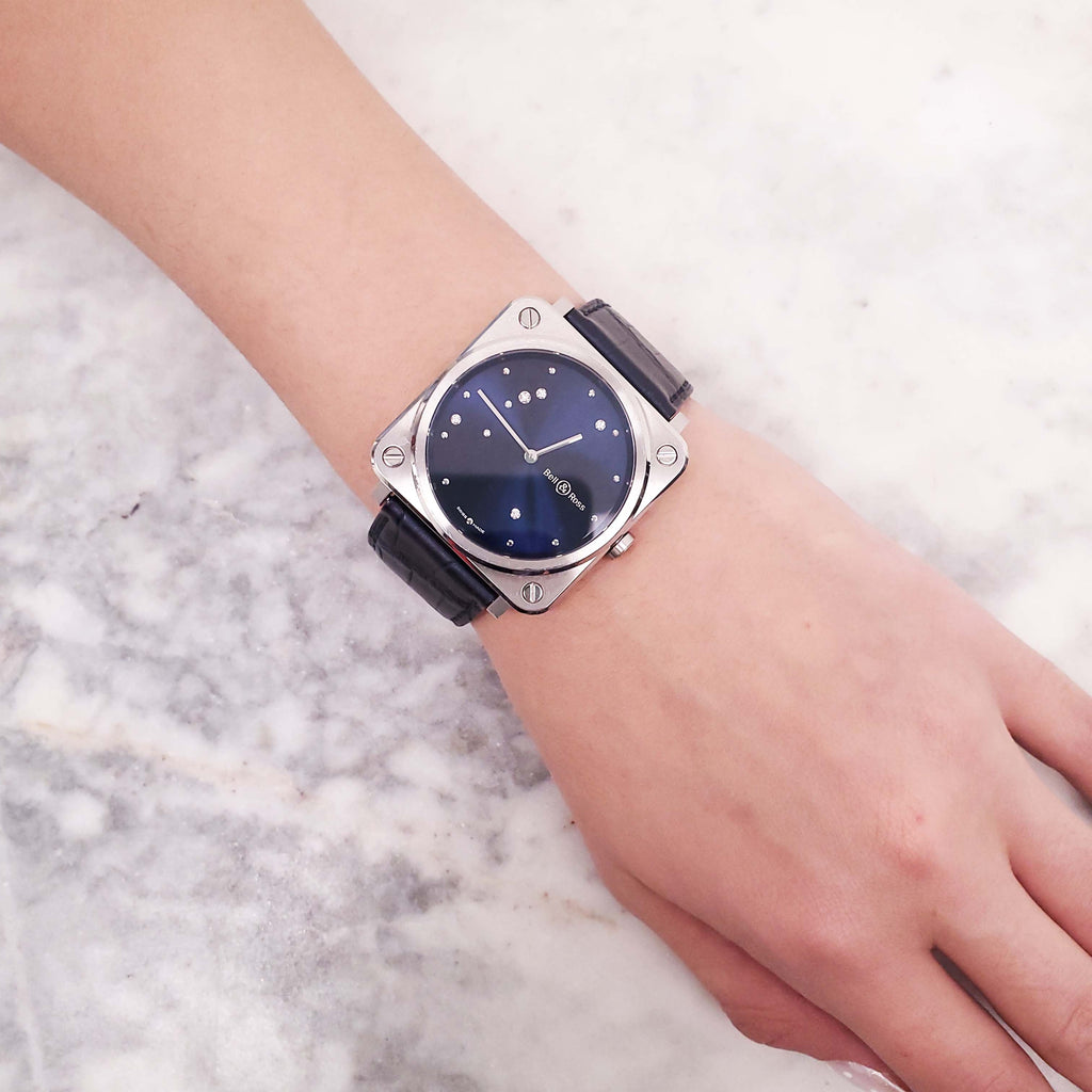 BELL & ROSS DIAMOND WATCH EAGLE QUARTZ 39MM CORDON BLEU
