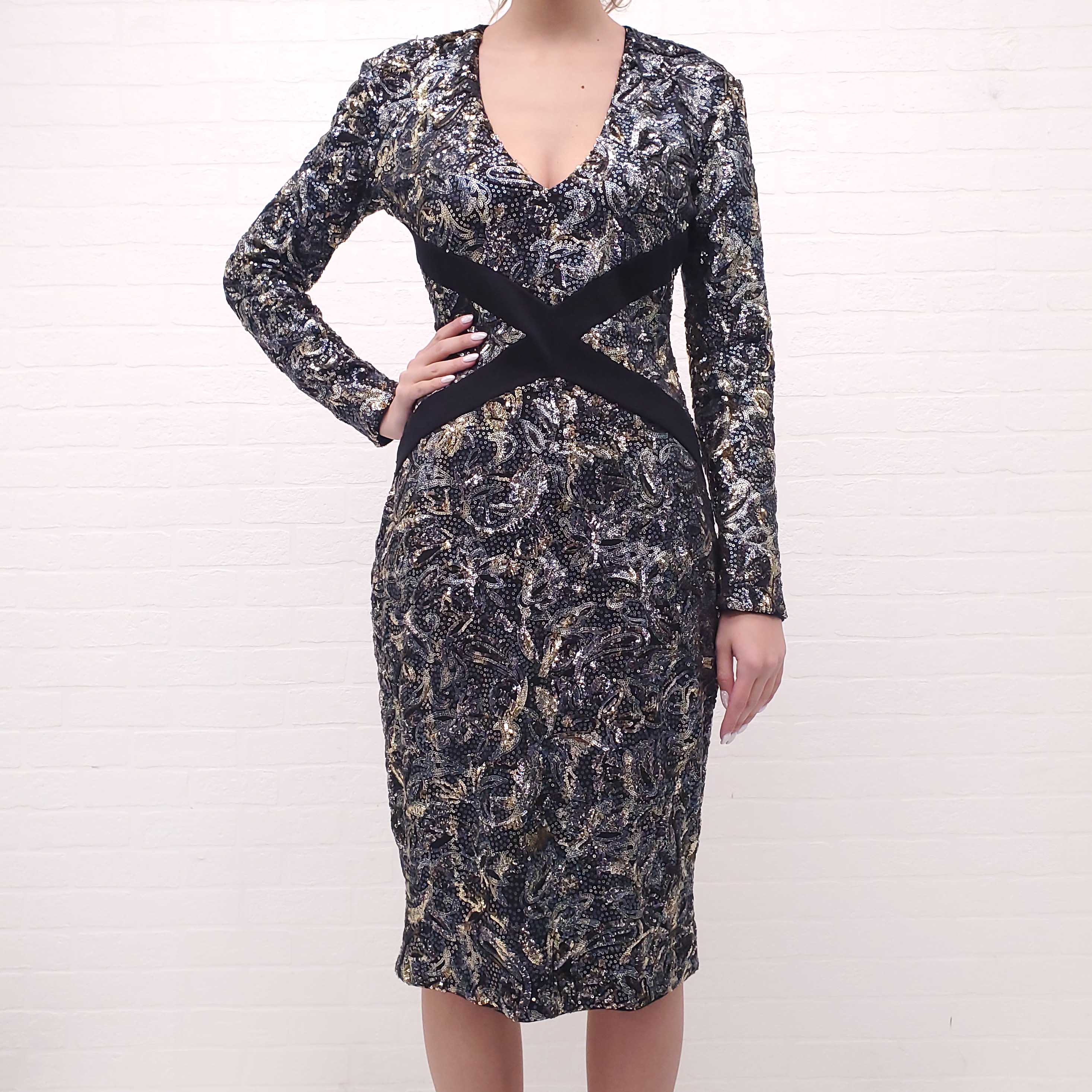 JUST CAVALLI SEQUIN PATTERNED DRESS - SIZE M