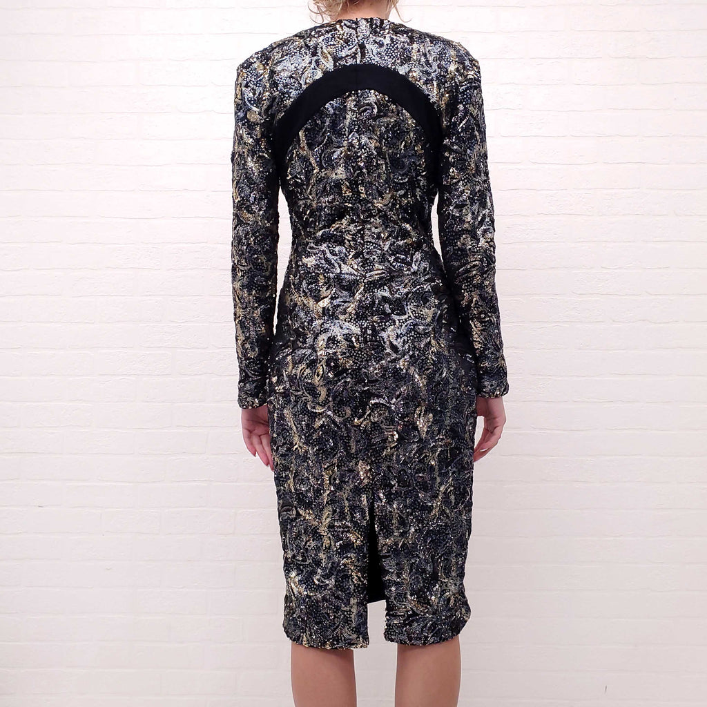 JUST CAVALLI SEQUIN PATTERNED DRESS - SIZE M