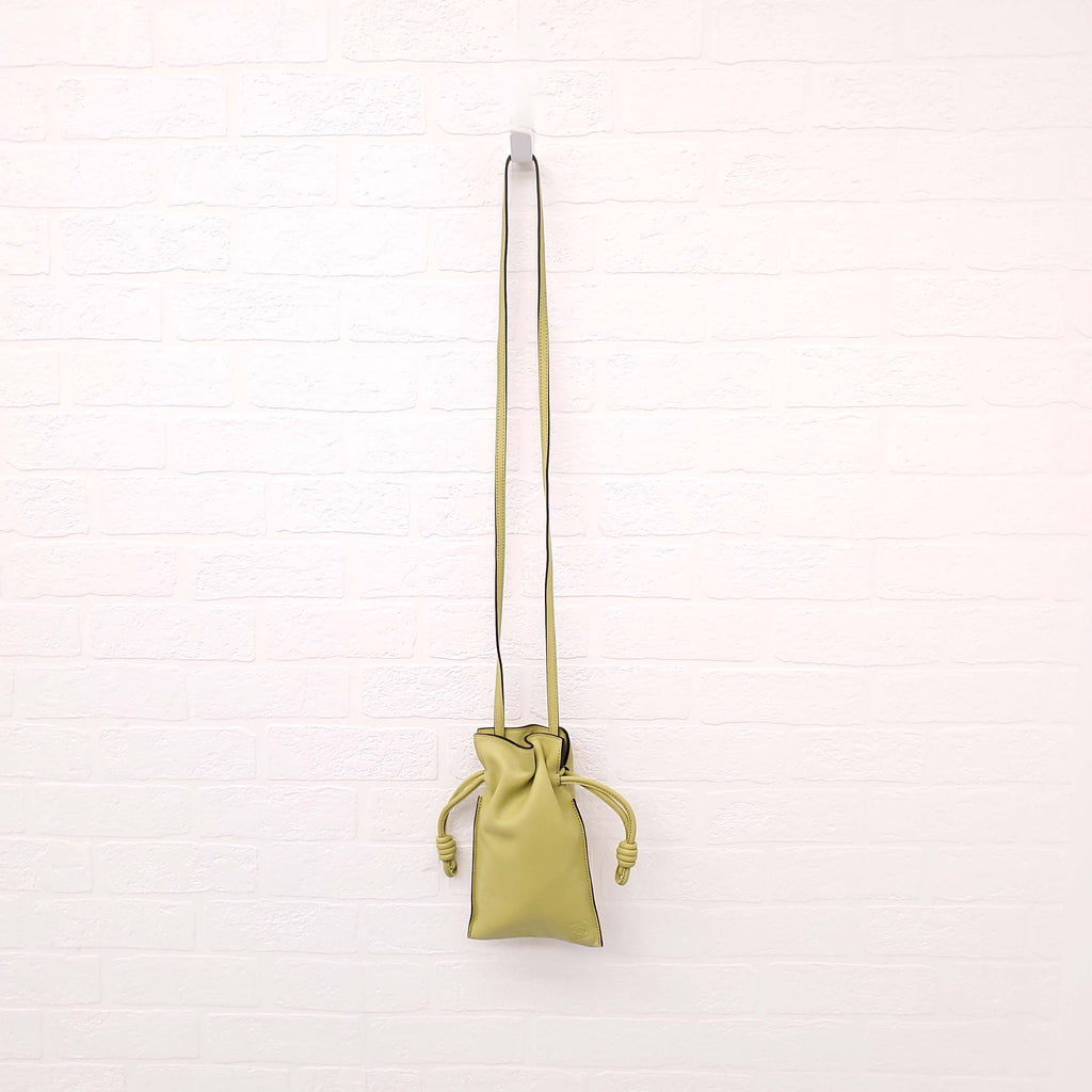 LOEWE LIME GREEN LEATHER FLAMENCO SMALL BAG