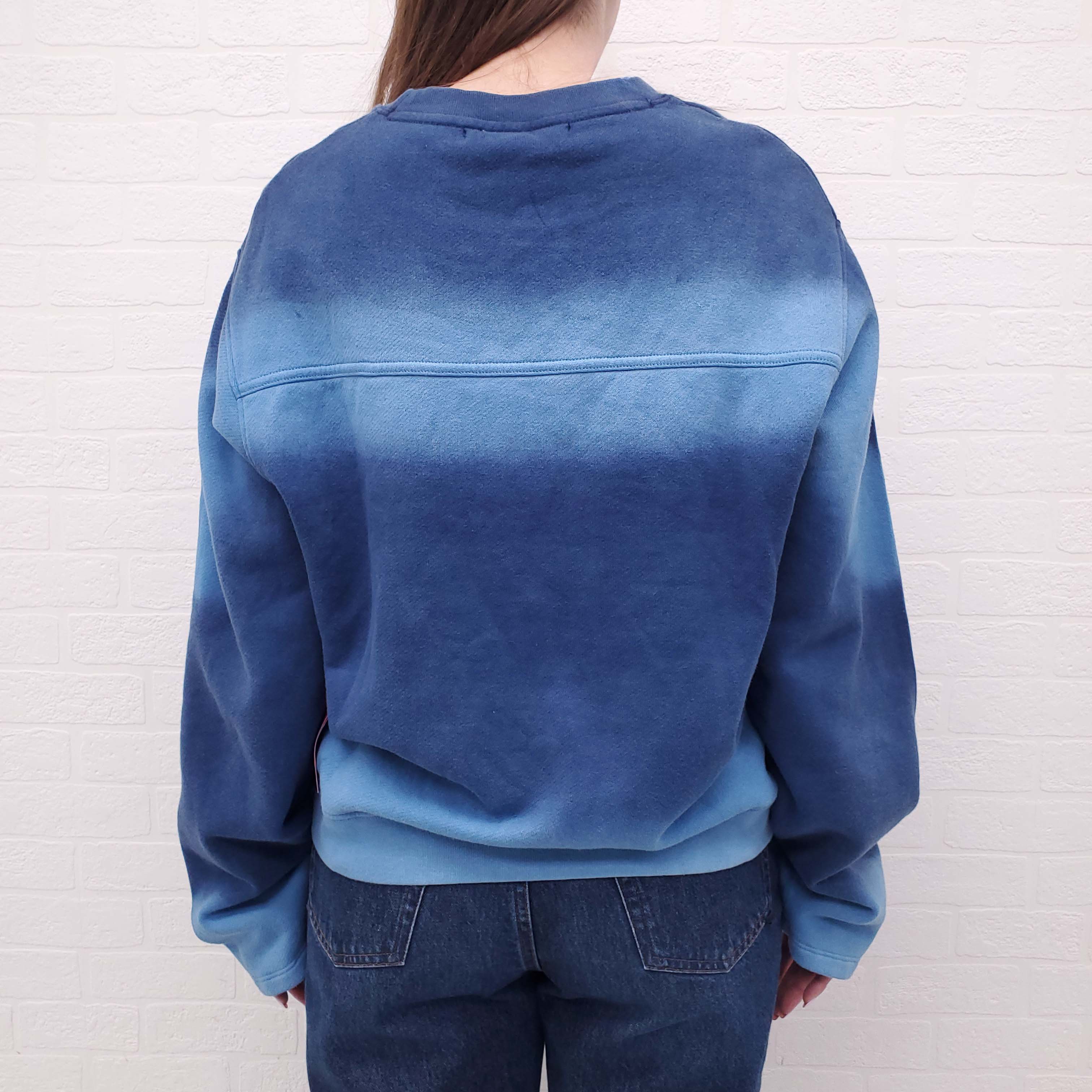 THE ELDER STATESMAN BLUE TIE DYE SWEATSHIRT - SIZE M