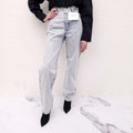 ALEXANDER WANG CRYSTAL EMBELLISHED ACID WASH JEANS - SIZE 27