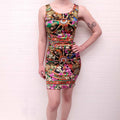DOLCE & GABBANA ROYAL PATTERN RUCHED SILK ELASTIC DRESS - SIZE 38