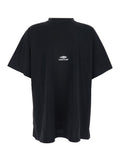Balenciaga Men Black Tshirt With Logo On Front And Maxi Logo On Back In Cotton Man