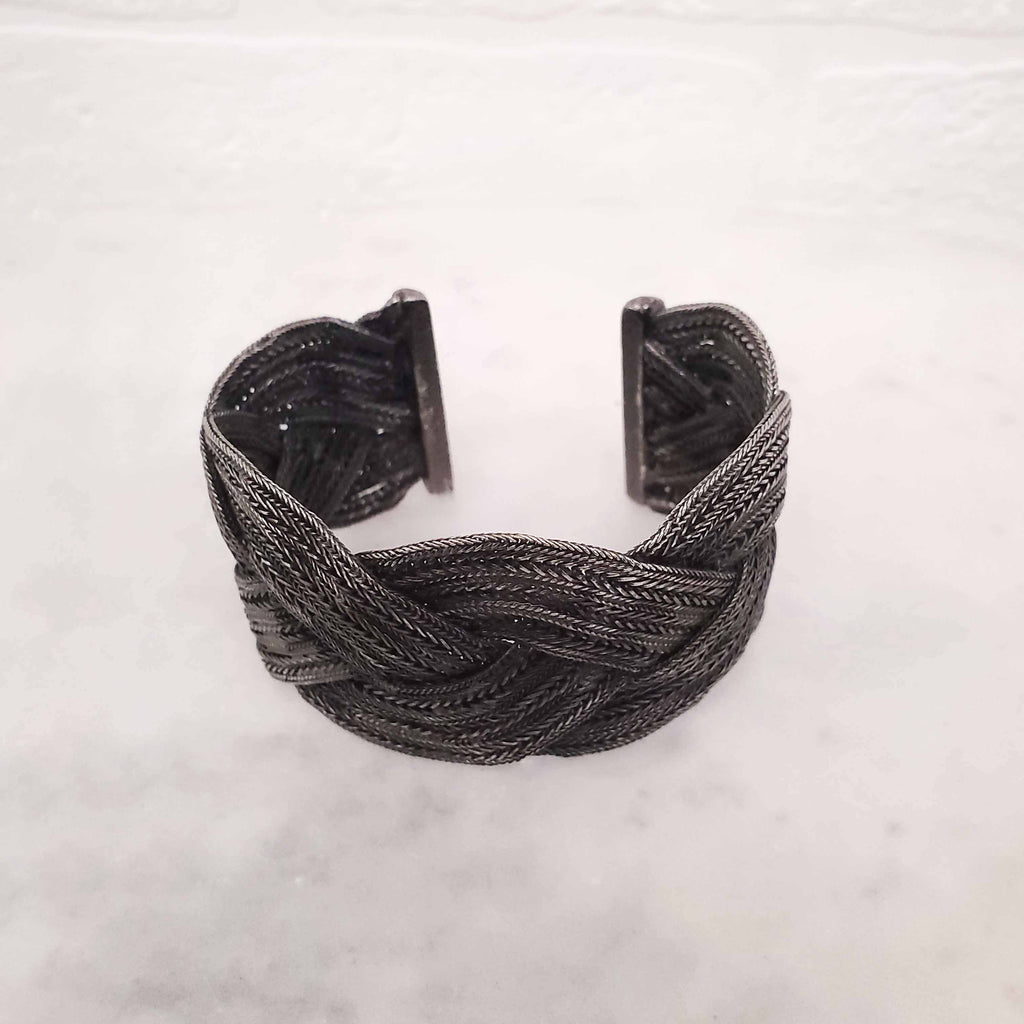 CHANEL GREY WOVEN CUFF