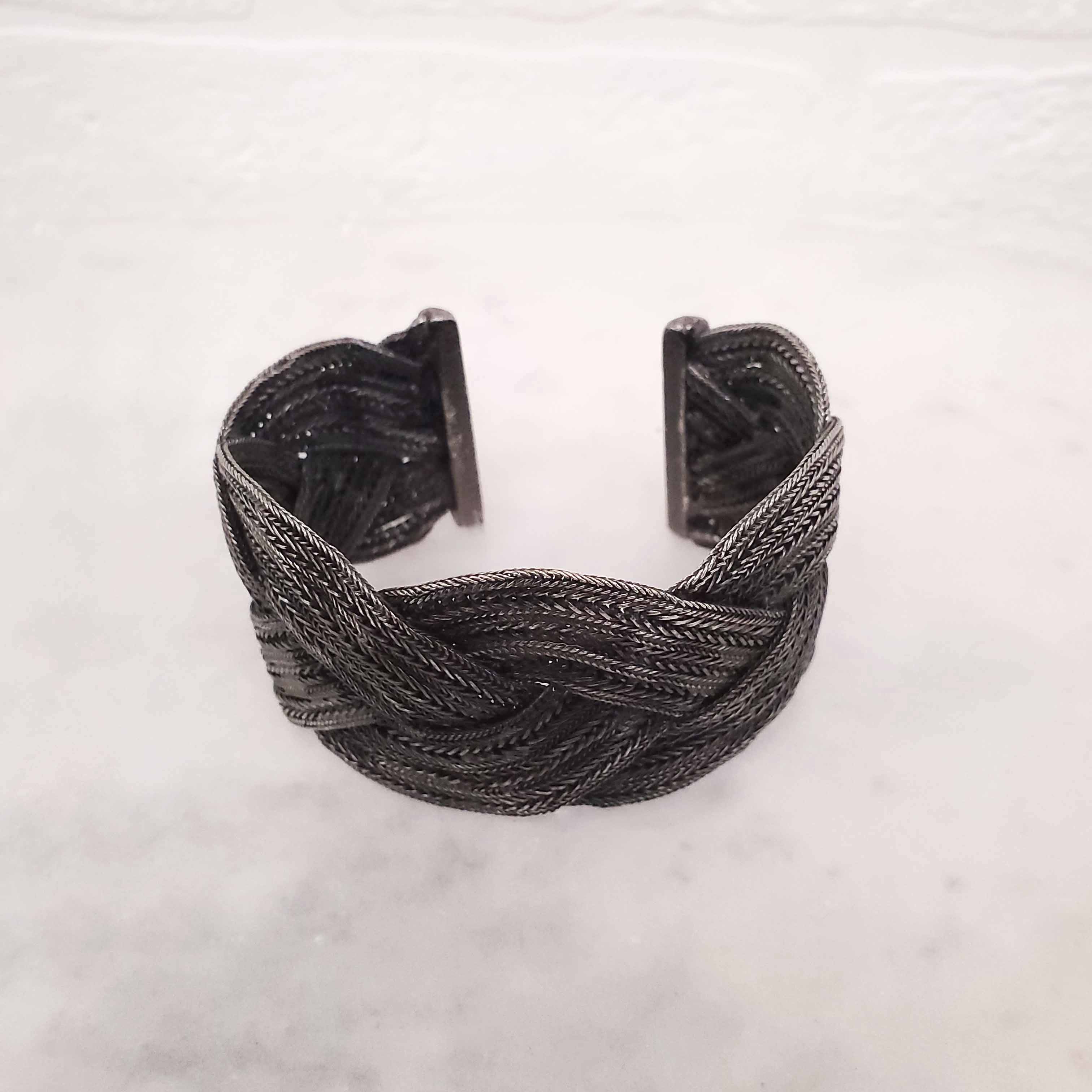 CHANEL GREY WOVEN CUFF