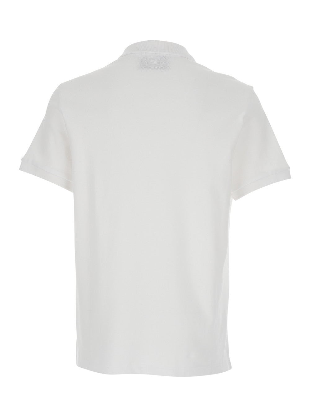 Ami Paris Men White Polo Shirt With Adc Embroidery On The Front And Classic Cotton Collar For Men