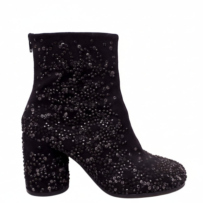 MAISON MARGIELA CRYSTAL ANKLE BOOTS WITH BLOCK HEEL - SIZE 39