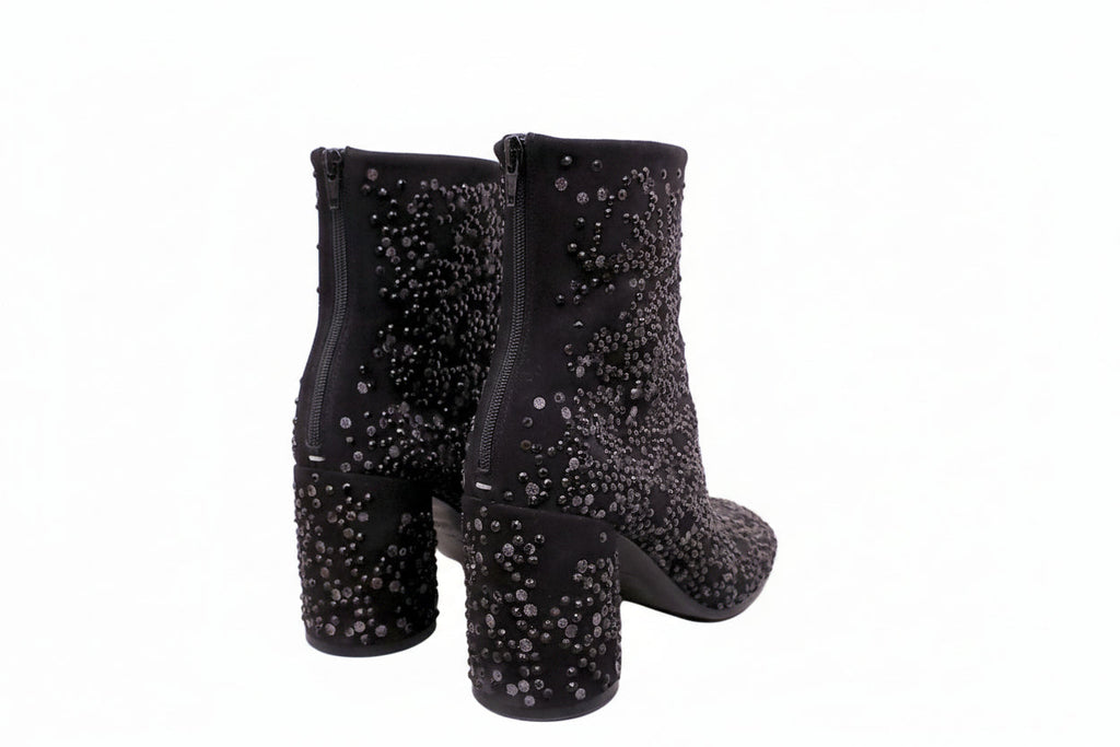 MAISON MARGIELA CRYSTAL ANKLE BOOTS WITH BLOCK HEEL - SIZE 39