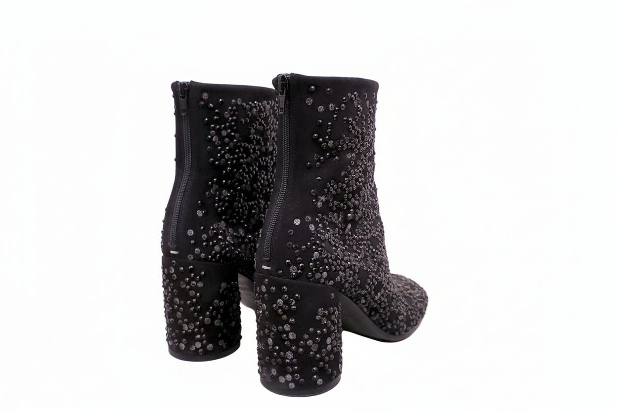 MAISON MARGIELA CRYSTAL ANKLE BOOTS WITH BLOCK HEEL - SIZE 39