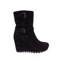 PRADA BLACK PLATFORM SUEDE HEELS - SIZE 38