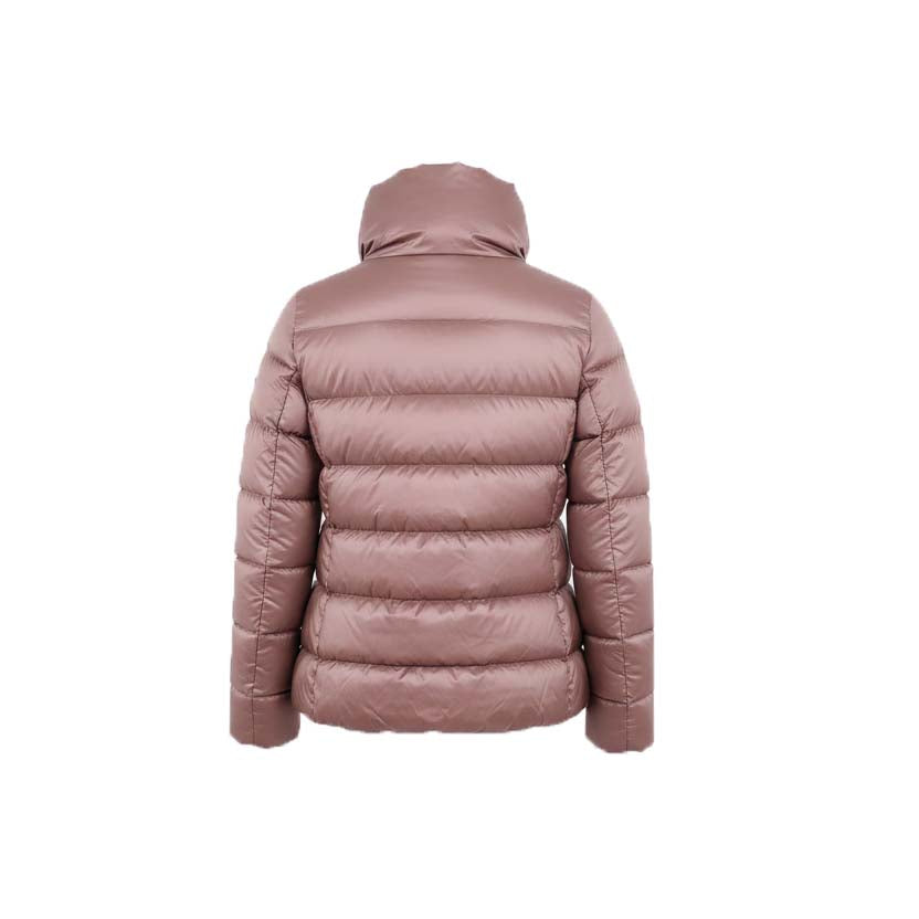 MONCLER TAUPE ASYMMETRICAL ZIPPER PUFFER JACKET WITH LOGO - SIZE 00 (XXS)