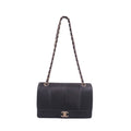 CHANEL BLACK CHEVRON FLAP BAG