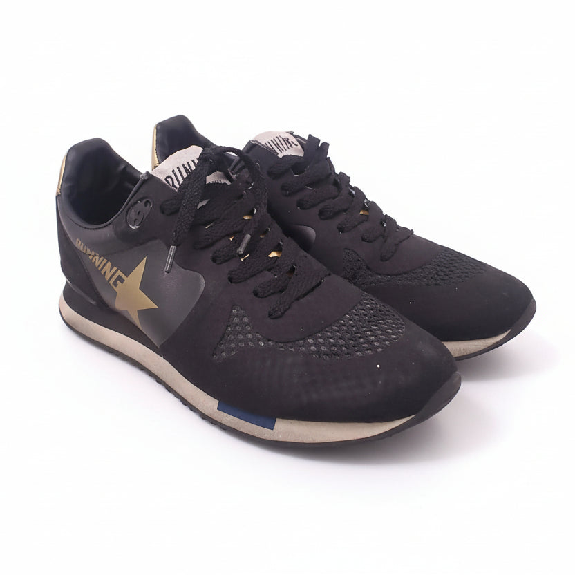GOLDEN GOOSE BLACK AND GOLD RUNNING - SIZE 37