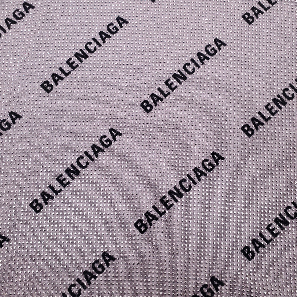 BALENCIAGA SILVER AND BLACK RHINESTONE LOGO TURTLENECK SWEATER - SIZE 2 (M)