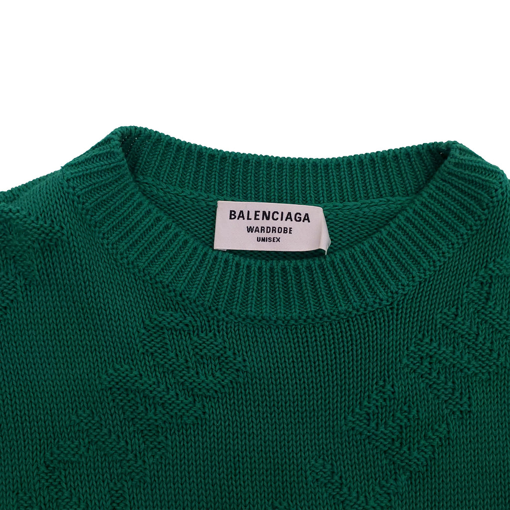 BALENCIAGA GREEN LOGO OVERSIZED SWEATER - SIZE XS UNISEX
