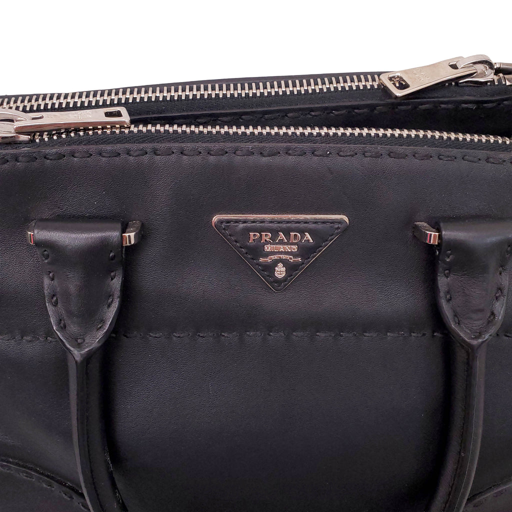 PRADA CITY CALF LEATHER TWIN POCKET BAG