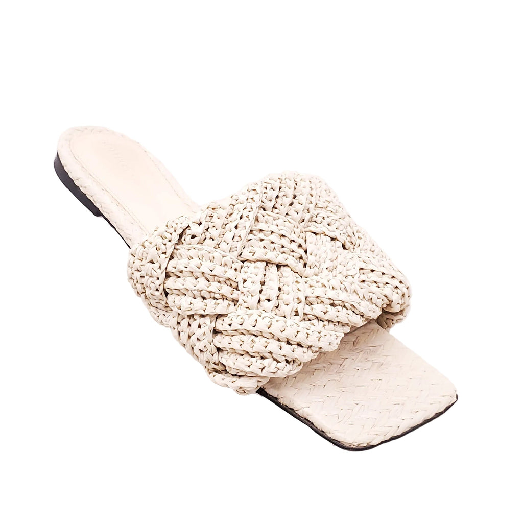 BOTTEGA VENETA WOVEN FABRIC MULES - SIZE 37.5
