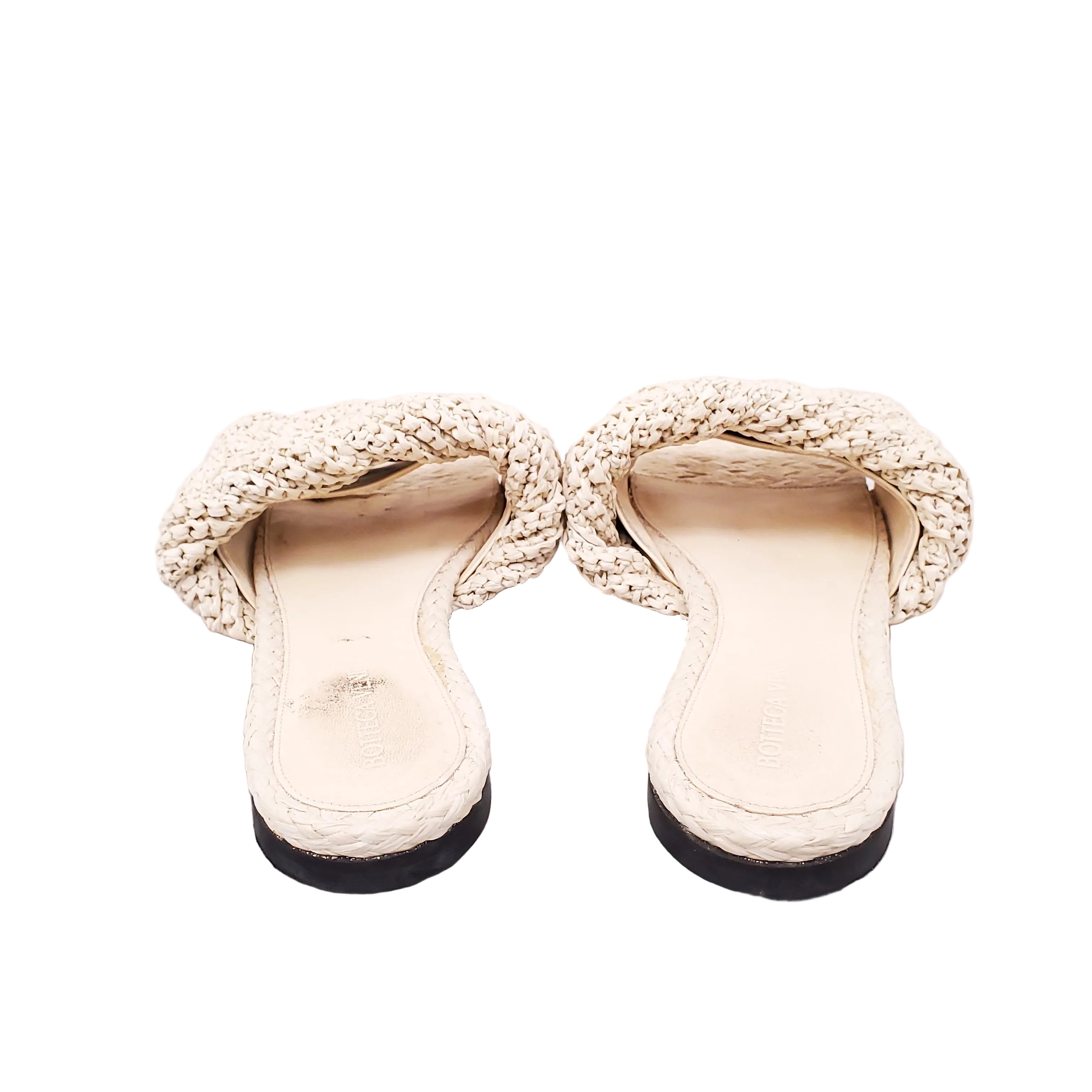 BOTTEGA VENETA WOVEN FABRIC MULES - SIZE 37.5