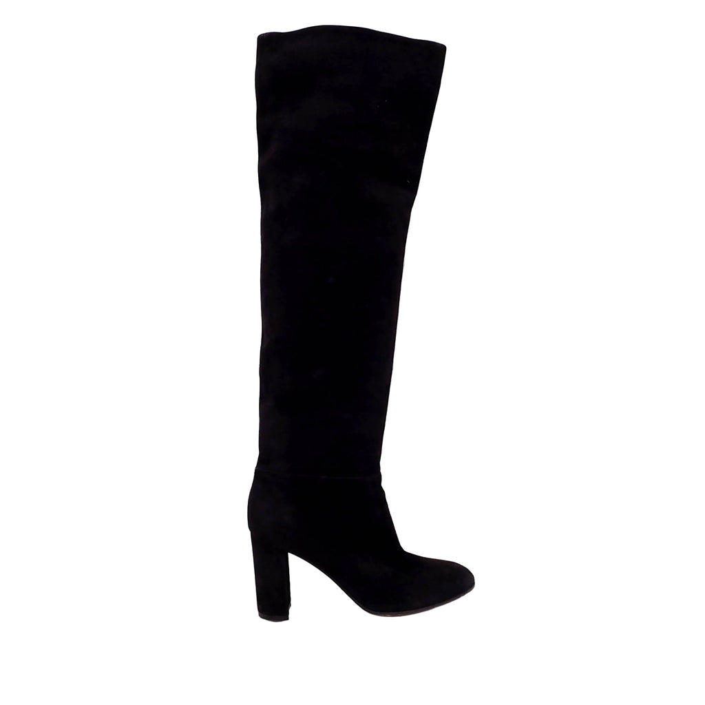 GIANVITTO ROSSI BLACK SUEDE KNEE HIGH BOOTS - SIZE 37.5