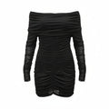 KNWLS RUCHED MINI DRESS - SIZE 14 (SIZE 8 US)