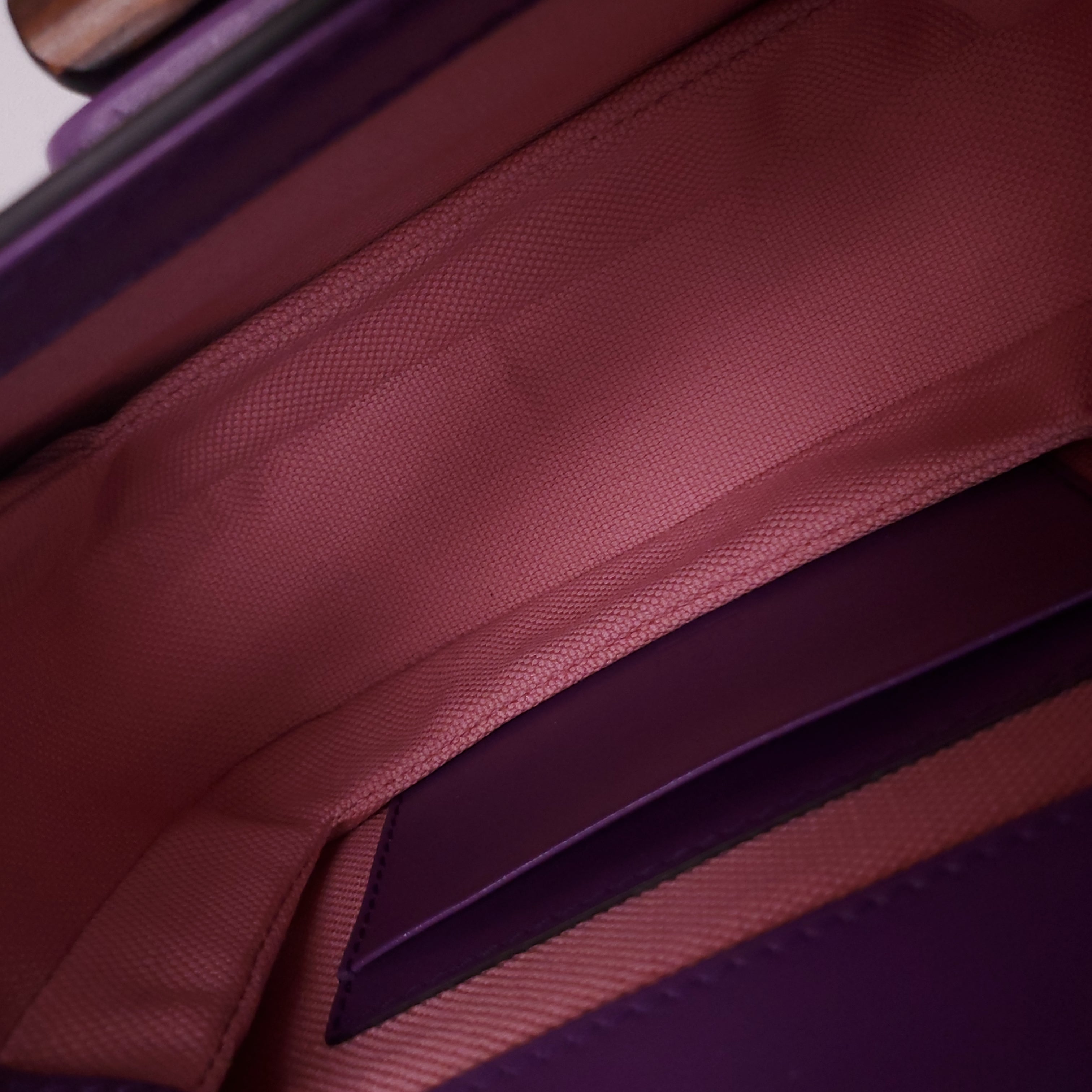 GUCCI PURPLE BAMBOO TOP HANGLE BAG