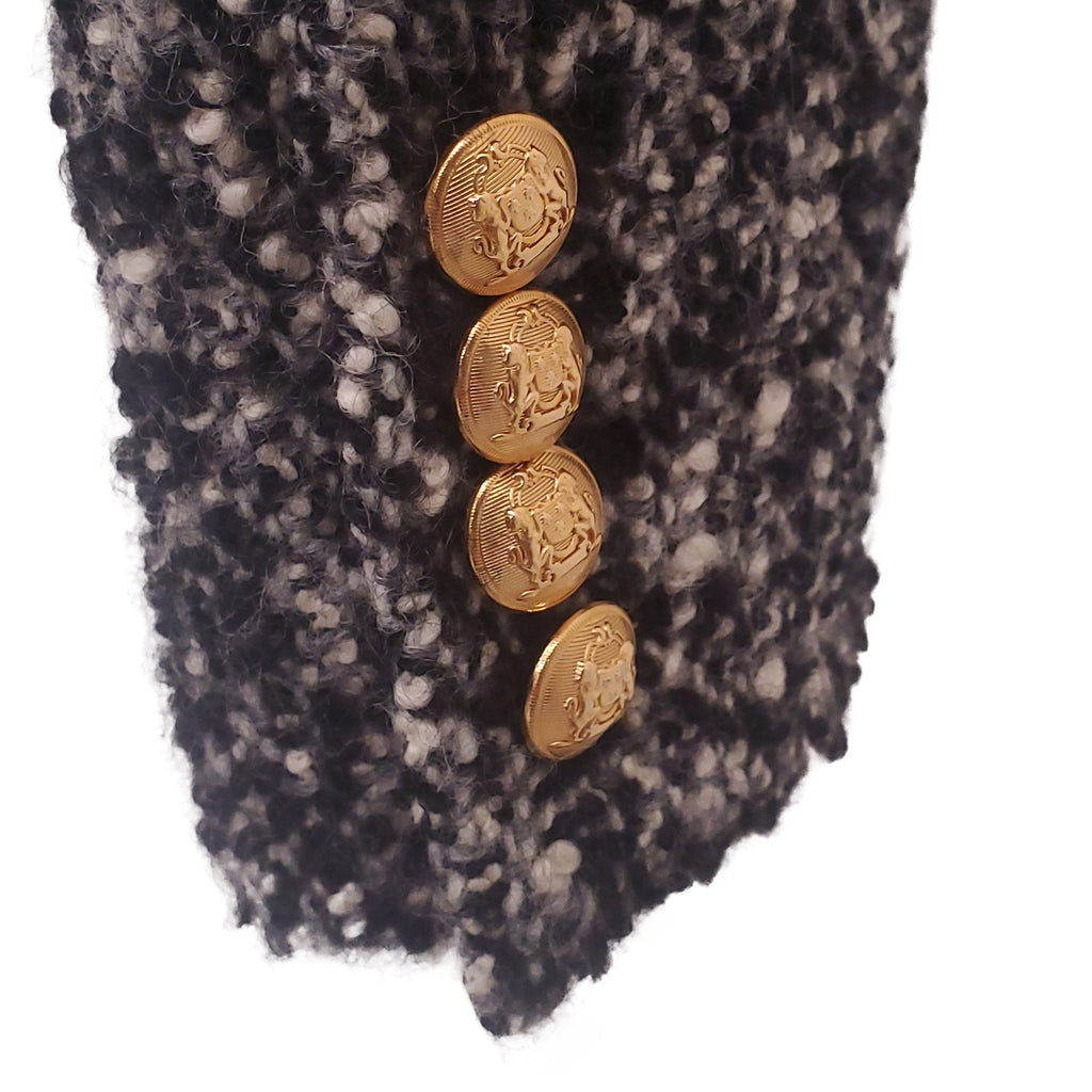 CELINE SALT AND PEPPER TWEED JACKET - SIZE 38