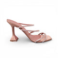 AMINA MUADDI ROSE GOLD CRYSTAL SANDALS - SIZE 41