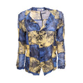 BLOKE BLUE AND YELLOW PATCHED BLOUSE - SIZE S