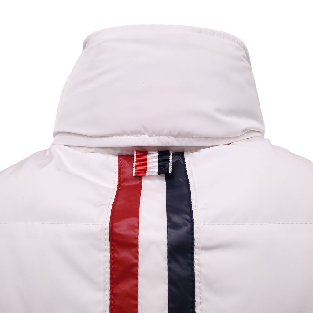 THOM BROWNE WHITE DOWN PUFFER JACKET - SIZE 42