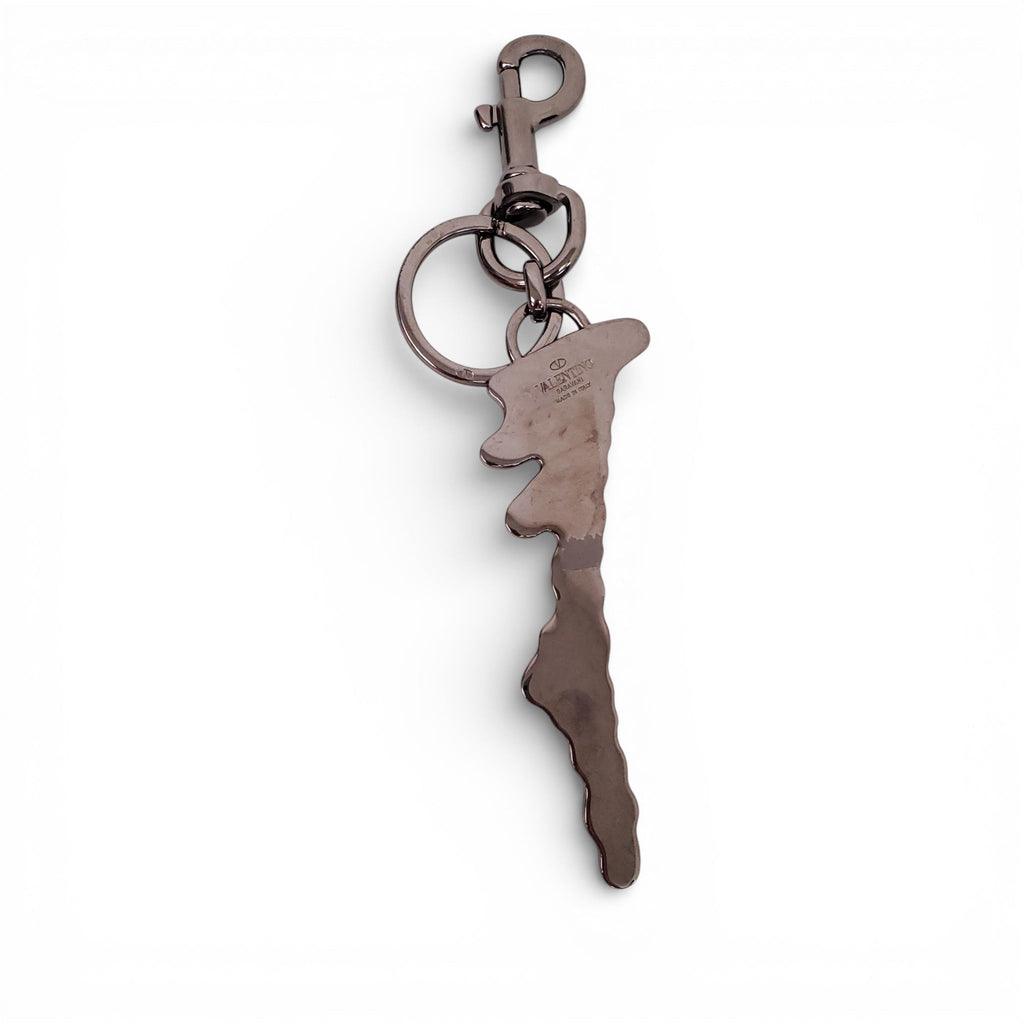 VALENTINO BLUE NEON LOGO KEYCHAIN