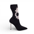 ALEXANDER MCQUEEN SOCK BOOTIES WITH LACE BROCADE DETAIL - SIZE 39