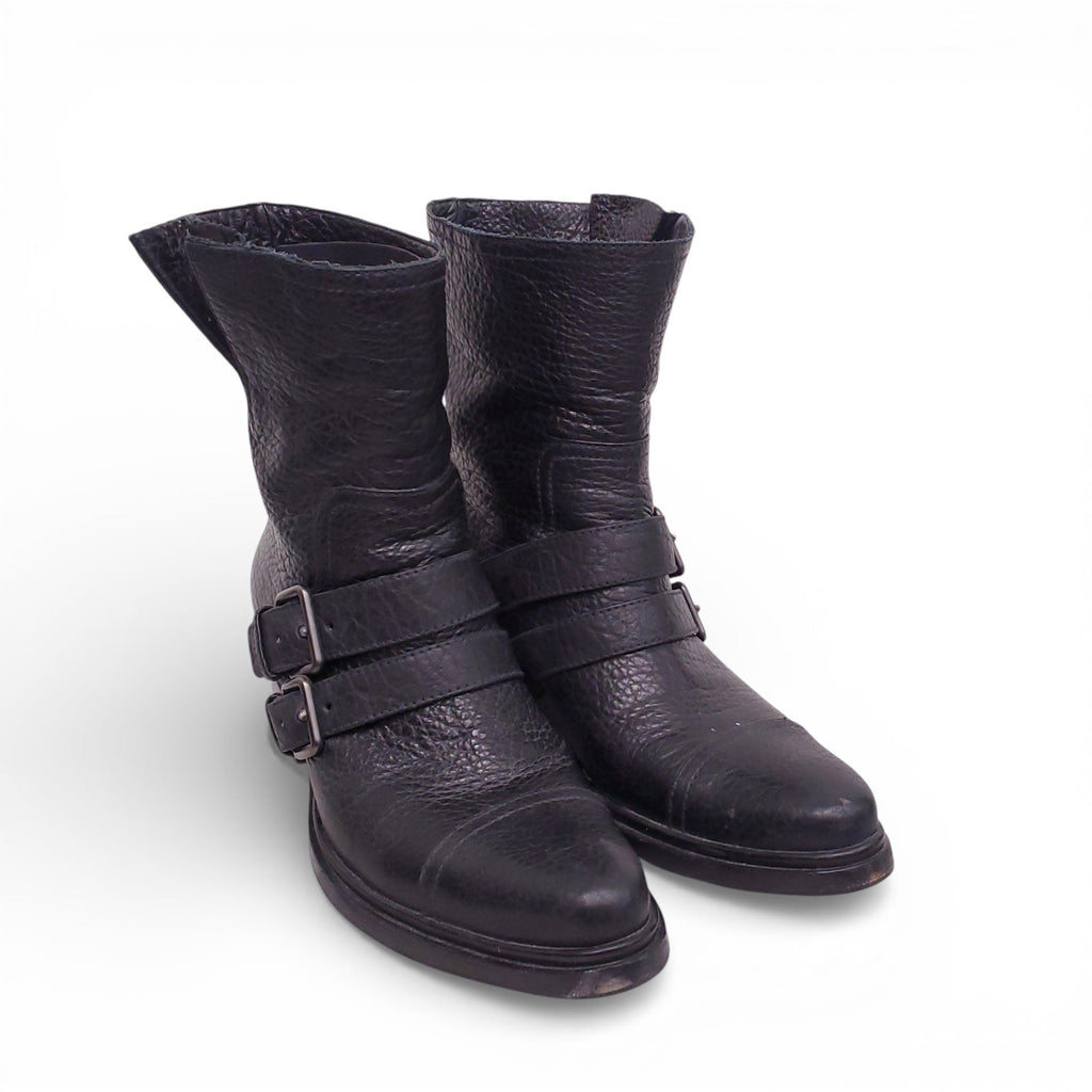 MIU MIU BLACK MOTO BOOTS - SIZE 37.5
