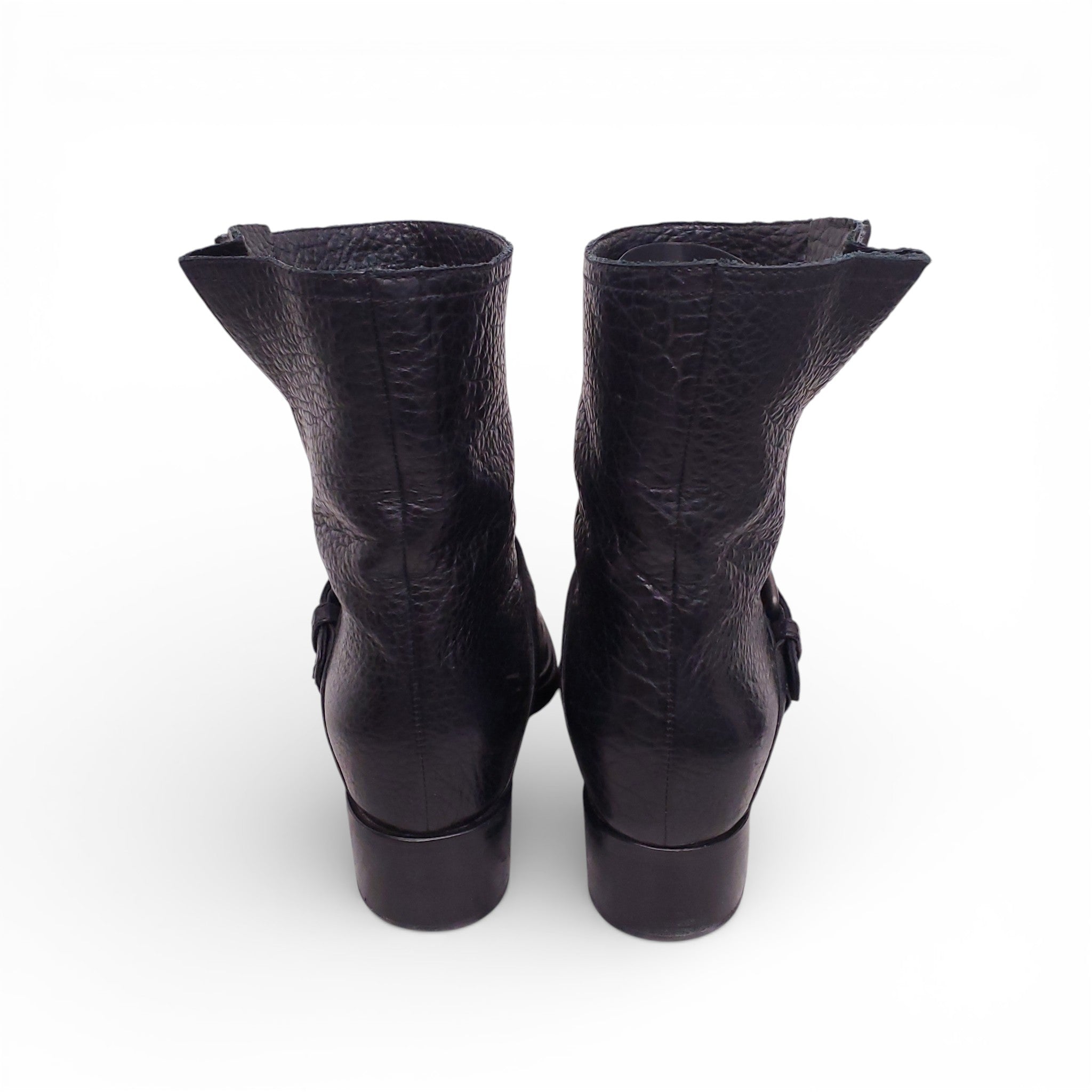MIU MIU BLACK MOTO BOOTS - SIZE 37.5