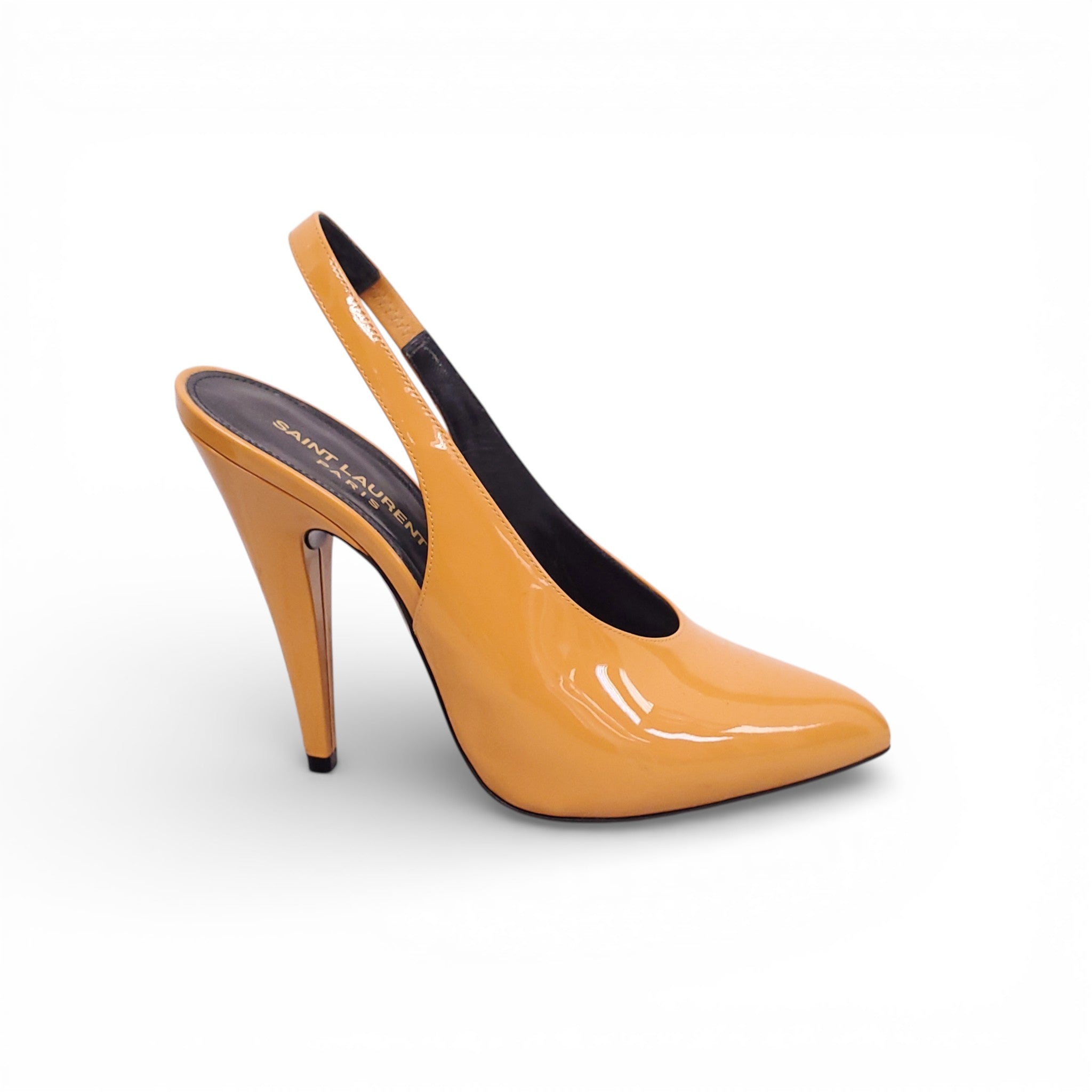 SAINT LAURENT YELLOW PATENT HEELS - SIZE 38 (FITS SIZE 35/36)