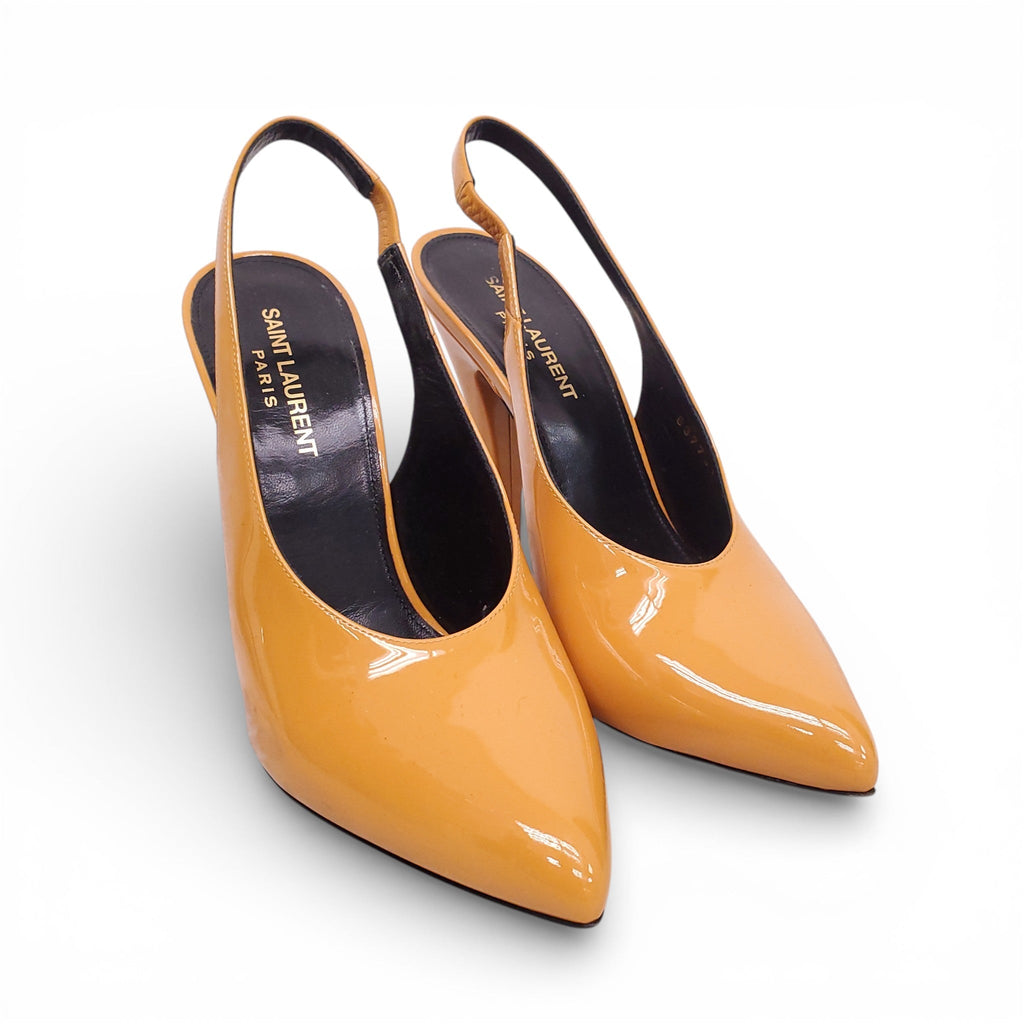 SAINT LAURENT YELLOW PATENT HEELS - SIZE 38 (FITS SIZE 35/36)