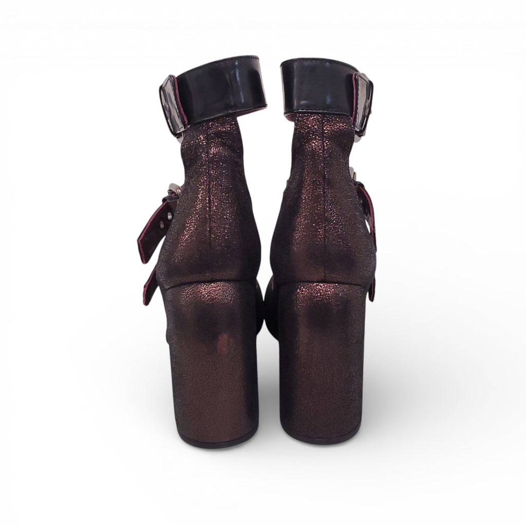 ANTONIO MARRAS MARY JANE METALLIC BOOTIES - SIZE 37