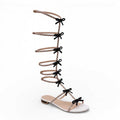 RENE CAOVILLA TIE UP BOW CRYSTAL SANDALS - SIZE 37