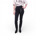 SAINT LAURENT BLACK HIGH-WAISTED DENIM JEANS - SIZE 26