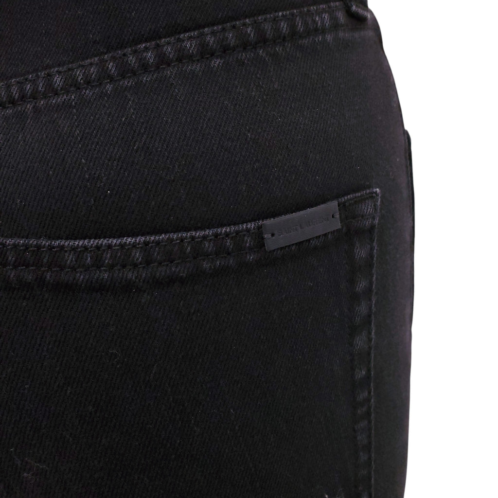 SAINT LAURENT BLACK HIGH-WAISTED DENIM JEANS - SIZE 26