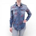 SAINT LAURENT FLORAL DENIM SHIRT - SIZE M