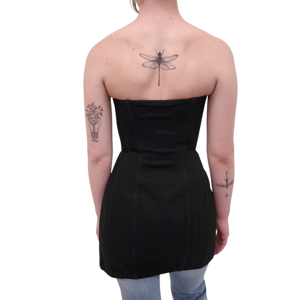 SAINT LAURENT DENIM BUSTIER TOP - SIZE 38