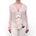 SAINT LAURENT RUNWAY SHEER SILK BLOUSE - SIZE 42