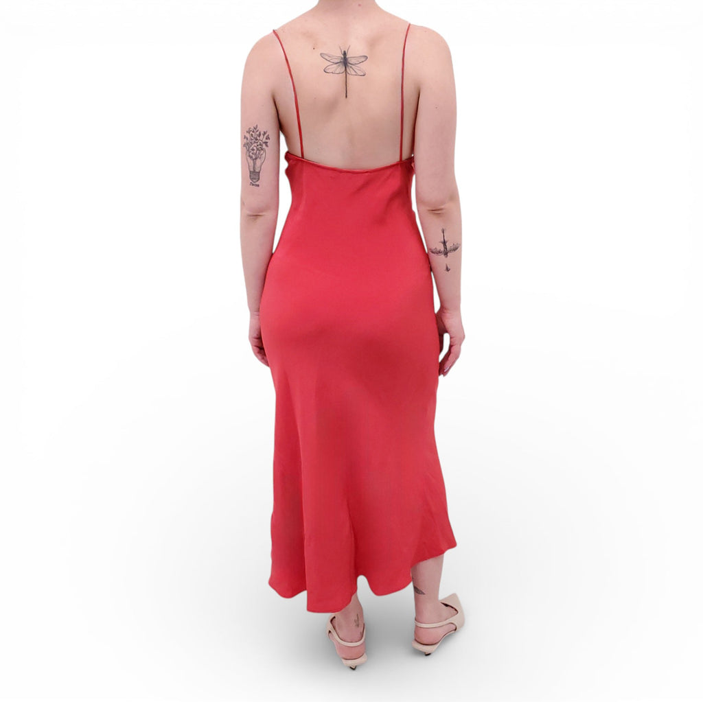 CHRISTOPHER ESBER RED SATIN DRESS - SIZE 6