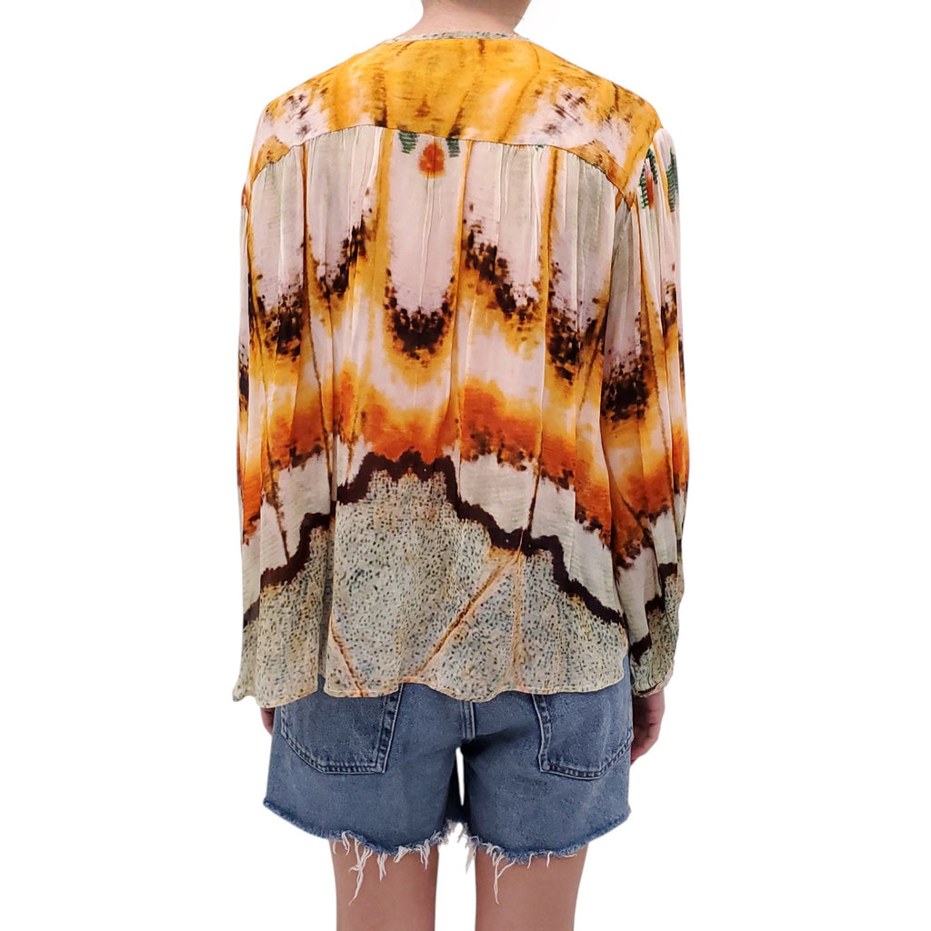 CHUFY PATTERNED VISCOSE BLOUSE - SIZE S