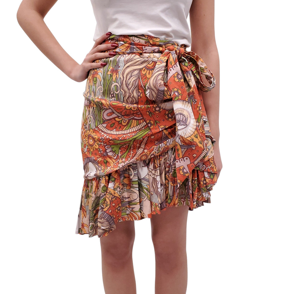 ZIMMERMANN 'KALEIDOSCOPE' WRAP SKIRT - SIZE 2 (US 8)