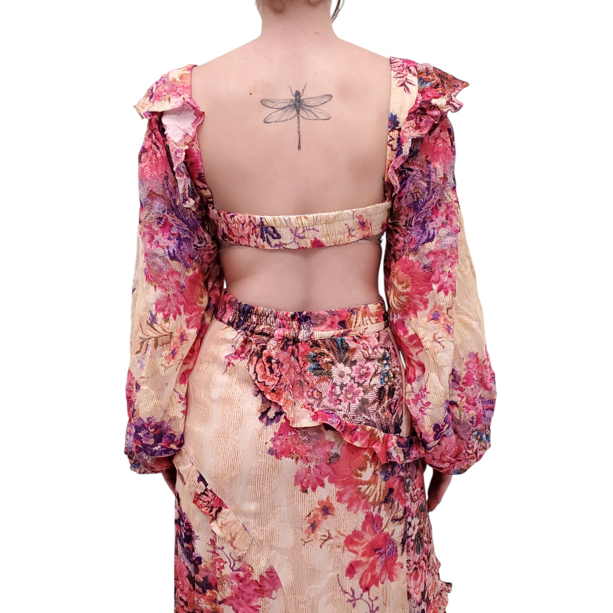 HEMANT & NANDITA FLORAL PRINT SKIRT SET - SIZE M