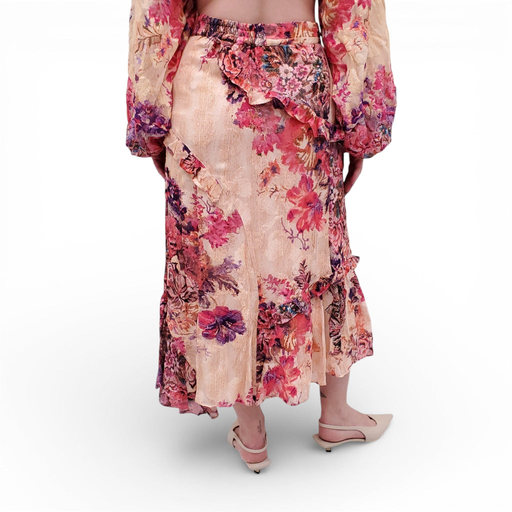 HEMANT & NANDITA FLORAL PRINT SKIRT SET - SIZE M
