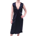 BOTTEGA VENETA NAVY SATIN DRESS - SIZE 42